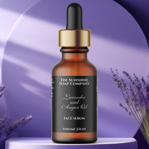 Etiqueta Botella de cuentagotas para cosméticos negro clási
