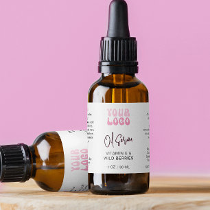 Etiqueta Botella de gotero de 1 OZ 30ml Rosa Retro de Moda