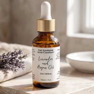 Etiqueta Botella de gotero de cosméticos minimalista blanca