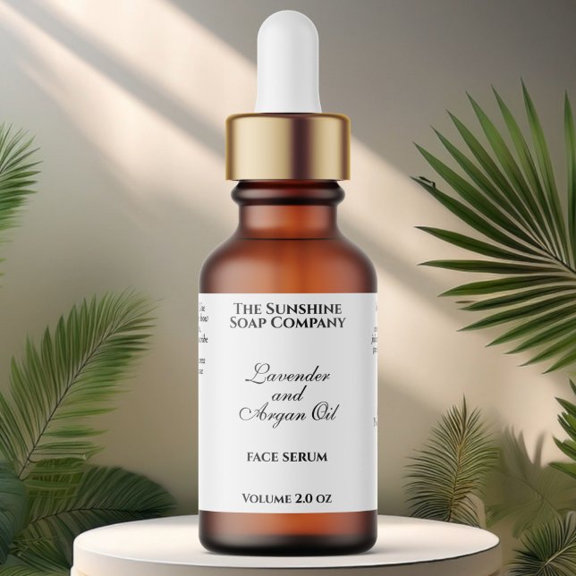 Etiqueta Botella de plomo cosmética blanca clásica (Subido por el creador)