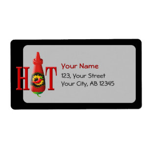 Etiqueta Botella de Salsa Caliente