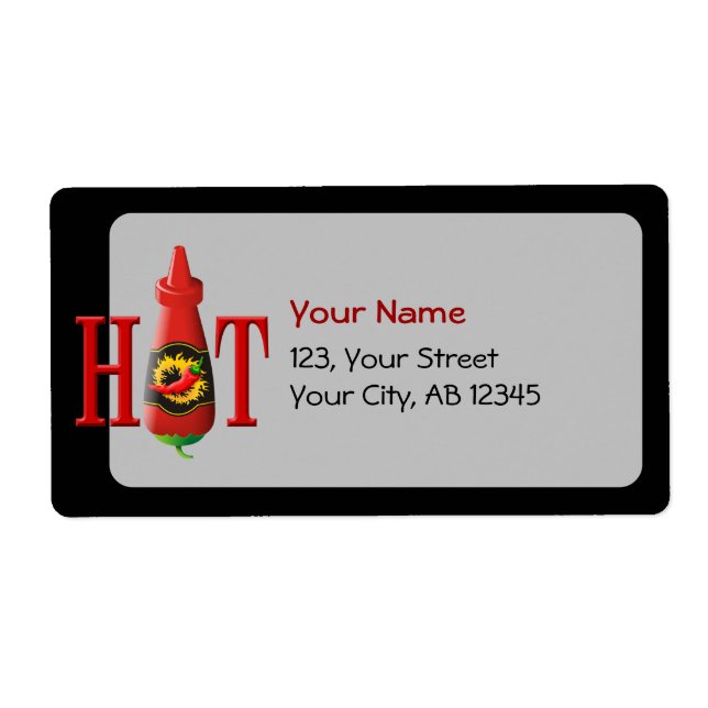 Etiqueta Botella de Salsa Caliente (Frente)