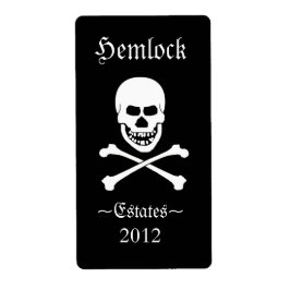 Etiqueta Botella de vino divertida de Halloween con cráneo