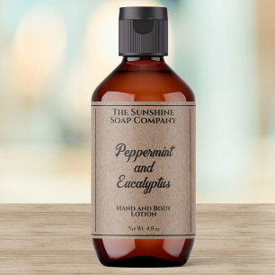 Etiqueta Botella Kraft Paper Style Cosmetics