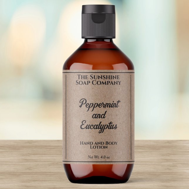 Etiqueta Botella Kraft Paper Style Cosmetics (Subido por el creador)