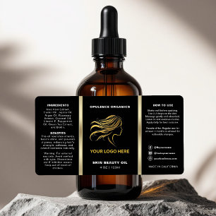 Etiqueta Botella moderna Minimalista de oro negro
