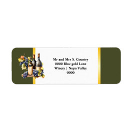 Etiqueta Botellas acuáticas uvas moda país verde