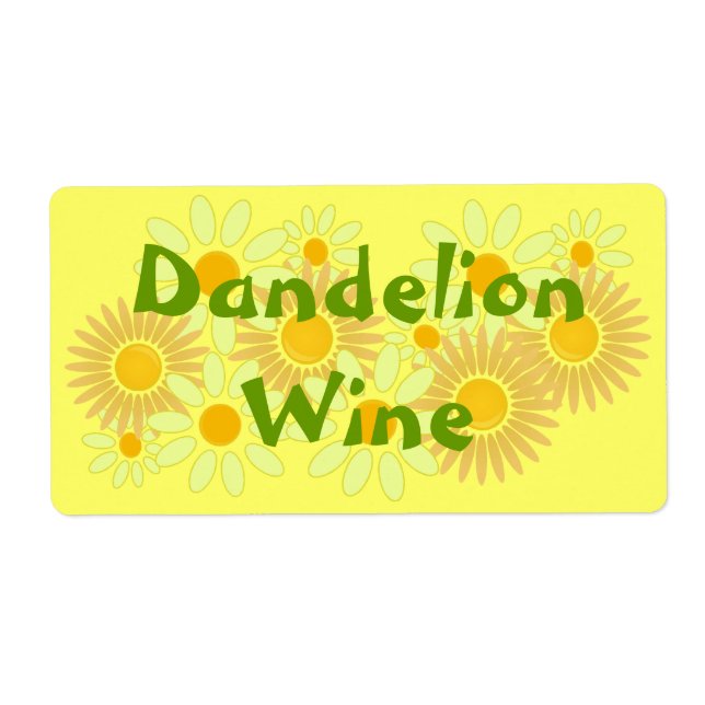 Etiqueta Botellas caseras de Dandelion Wine Labs (Frente)