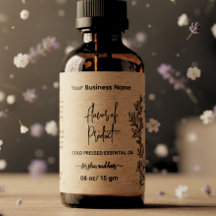 Etiqueta botellas de aceite esencial para Kraft