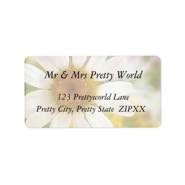 Etiqueta Bouquet de flores - Daisy blanco (Frente)