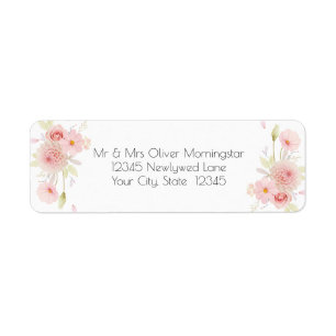 Etiqueta Bouquet de flores rosadas pastel