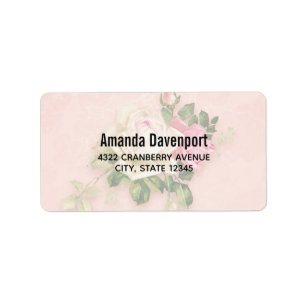 Etiqueta Bouquet rosa rosa y blanco