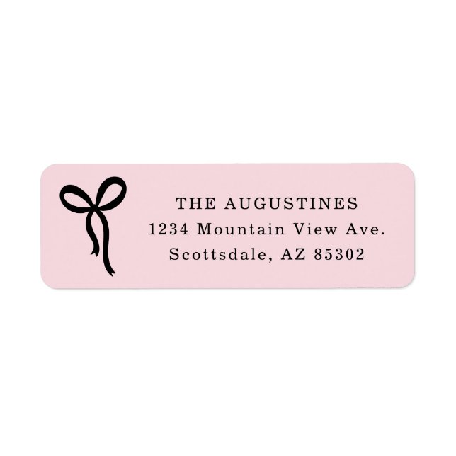 Etiqueta Bow Return Address Label (Frente)