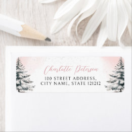 Etiqueta Bow rosado bebé es la dirección de retorno exterio