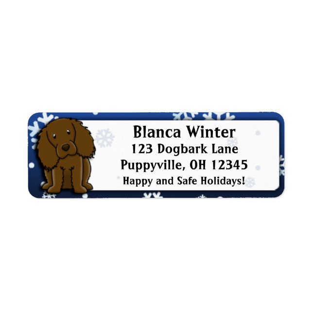 Etiqueta Boykin Spaniel, Personalizado de invierno (Frente)