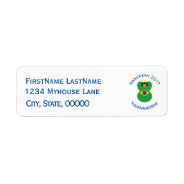 Etiqueta Brazilian Angel Hanukkah Flag Personalized