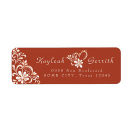 Etiqueta Brick Red Shabby Chic Return Address Label