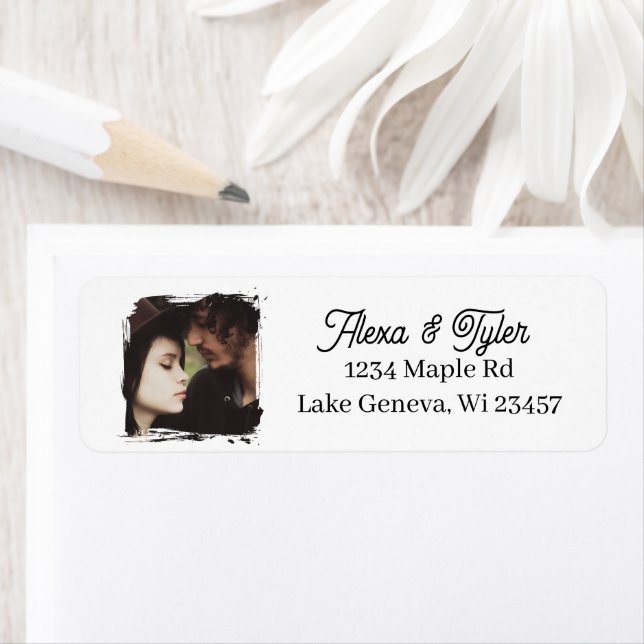 Etiqueta Bride and Groom Photo Template Wedding (In situ)