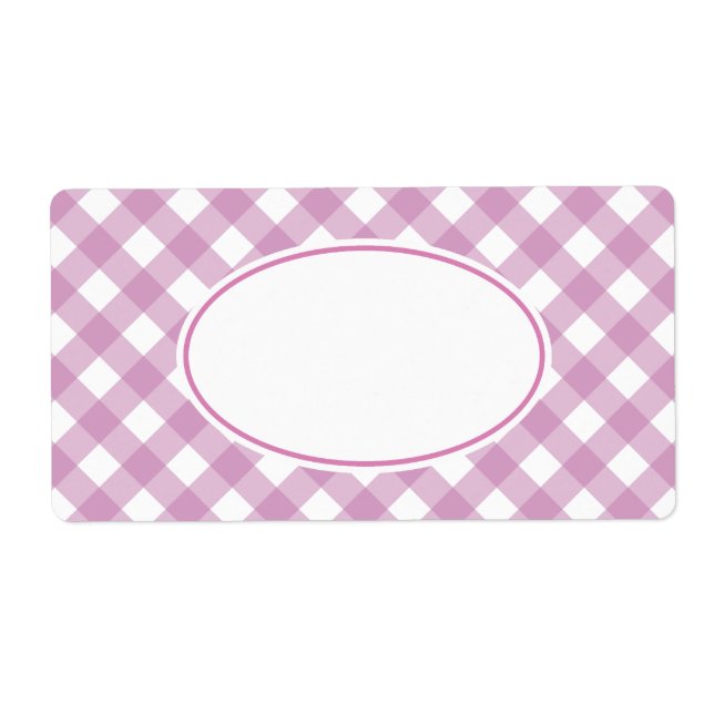 Etiqueta Bright Lavender Gingham Labels (Frente)