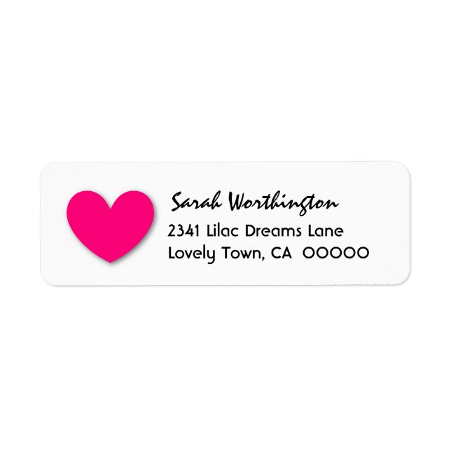 Etiqueta BRIGHT PINK Cute 3D Look Heart A04 (Frente)