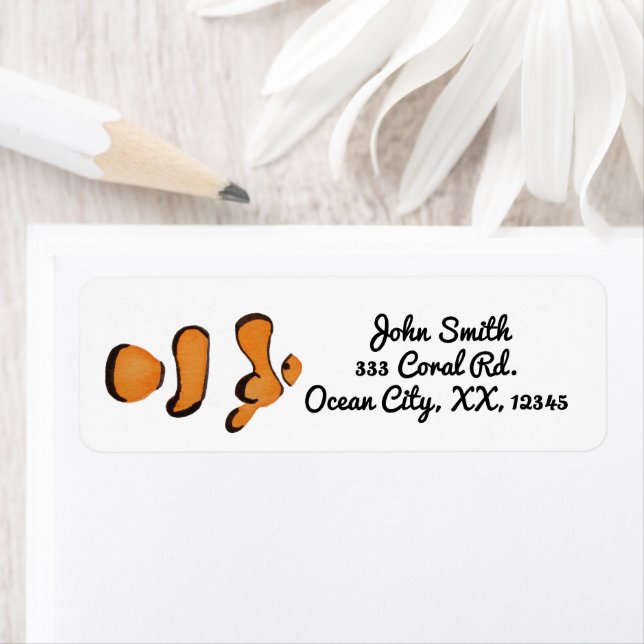Etiqueta Bright Tropical Clown Fish (In situ)