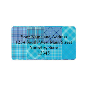 Etiqueta Brillante Blue Madras Plaid