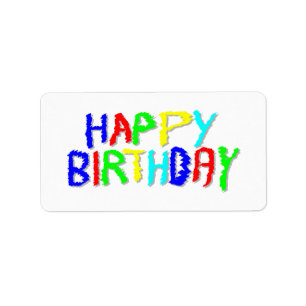 Etiqueta Brillante y colorido. Feliz cumpleaños