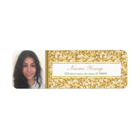 Etiqueta Brillo del oro y foto del Raya-Graduado