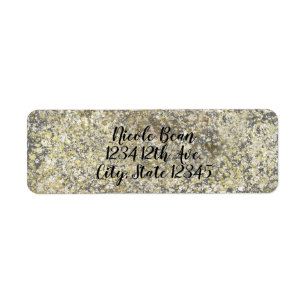 Etiqueta Brillo Dorado Crujiente Glamour Moderno Chic Deste
