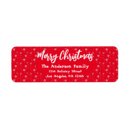 Etiqueta Brillos de nieve blancos rojos Navidad moderna y s