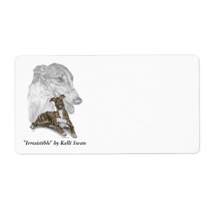 Etiqueta Brindle Greyhound Dog Art