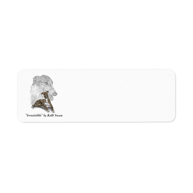 Etiqueta Brindle Greyhound Dog Art (Frente)