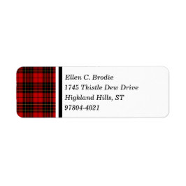 Etiqueta Brodie Clan Red and Black Scottish Tartán