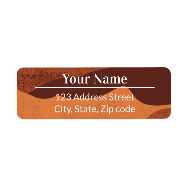 Etiqueta Brown Earthy Boho Abstract Name Mailing Address (Frente)