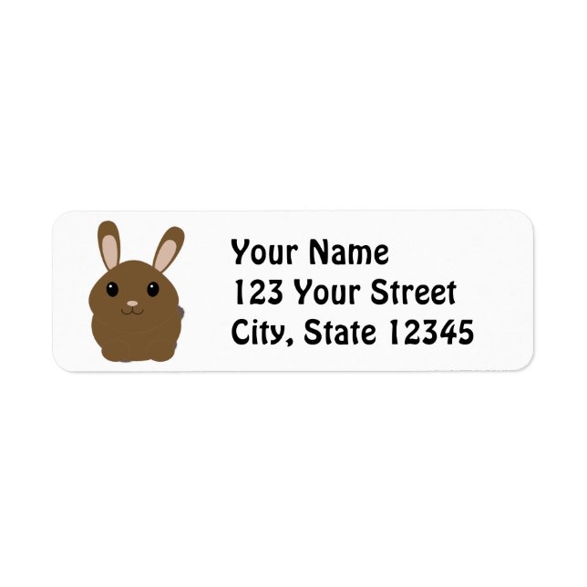 Etiqueta Brown Personalizado Bunny (Frente)