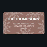 Etiqueta Brown Snowflakes  holiday addresss label<br><div class="desc">custom holiday labels</div>