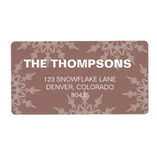 Etiqueta Brown Snowflakes  holiday addresss label