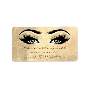 Etiqueta Browns Faux Gold Makeup Gana Belleza Bridal RVP