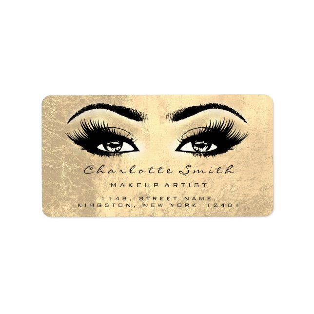 Etiqueta Browns Faux Gold Makeup Gana Belleza Bridal RVP (Frente)