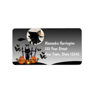 Etiqueta Bruja Halloween del vuelo