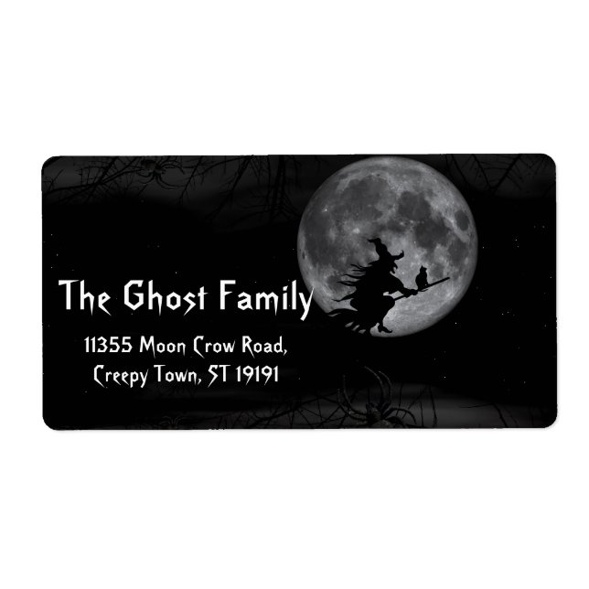 Etiqueta Bruja Halloween personalizada (Frente)
