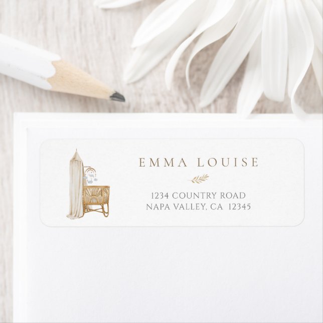 Etiqueta Brunch Neutral Boho Baby (In situ)