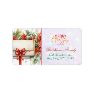 Etiqueta Bucle de Navidad Personalizado "Feliz Navidad"