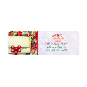 Etiqueta Bucle de Navidad Personalizado "Feliz Navidad"