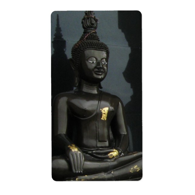 Etiqueta Buda negro... Nong Khai, Isaan, Tailandia (Frente)