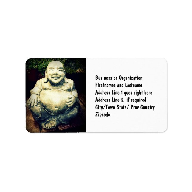 Etiqueta Buda riéndose (Frente)