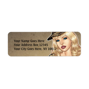 Etiqueta Buen chica con un dibujo de Gun de Al Rio