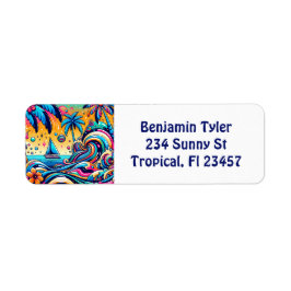 Etiqueta Buenísimo barco de vela psicodélico