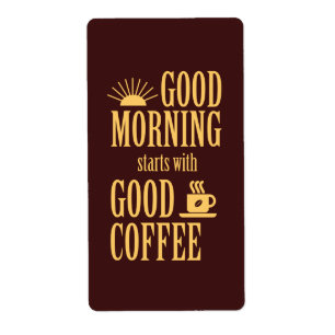 Etiqueta Buenos días empieza con buen café