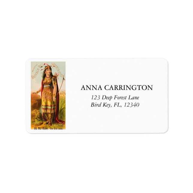 Etiqueta Bufalo Bill Handsomest Indian Maiden de los años 1 (Frente)